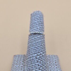 Size 5 Sterling Silver Simple Love Word Band Ring A4861